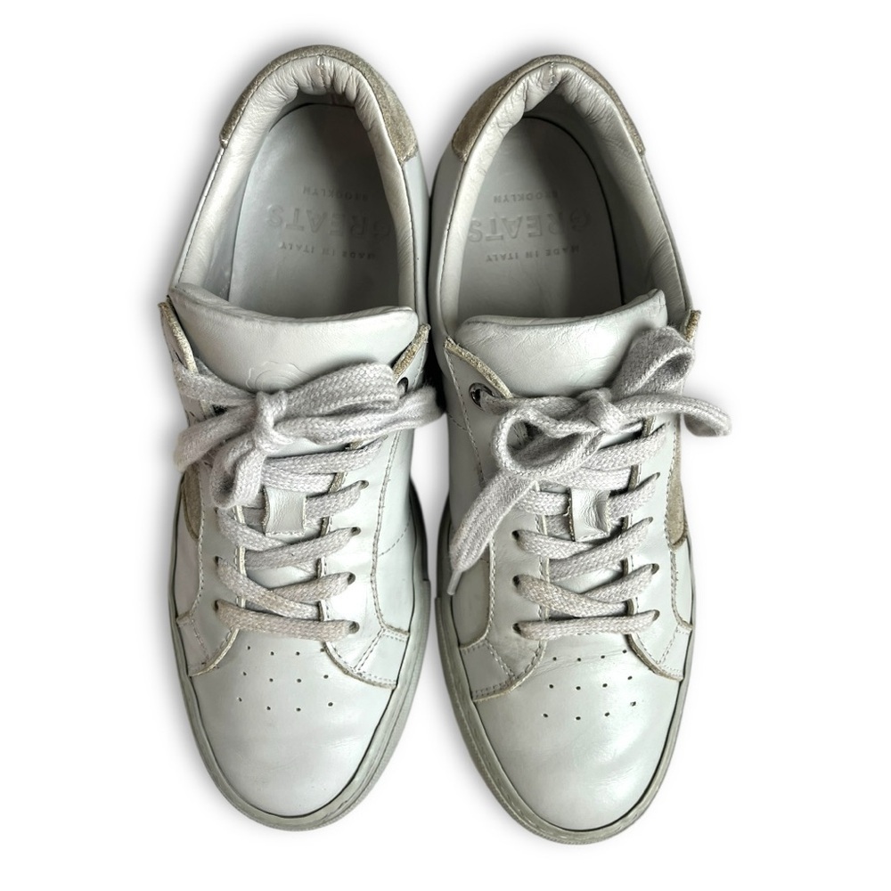 Greats The Royale Grey Leather/Suede Lowtop Lace up Womens Sneakers Sz 10 - Picture 2 of 11